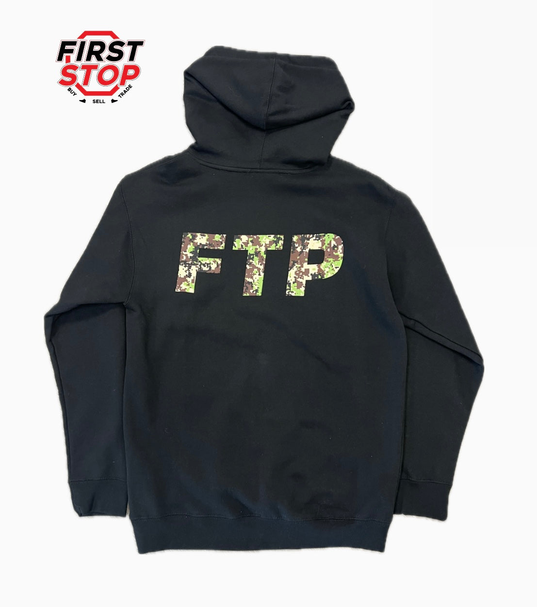 FTP Camo Script Hoodie Black