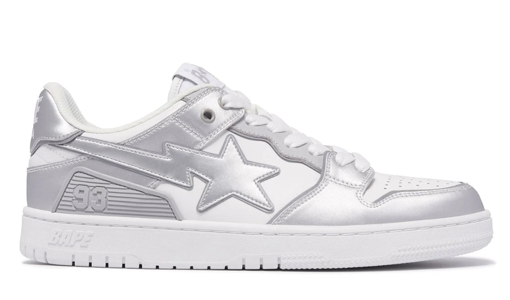 A Bathing Ape Sk8 Sta #4 White Silver