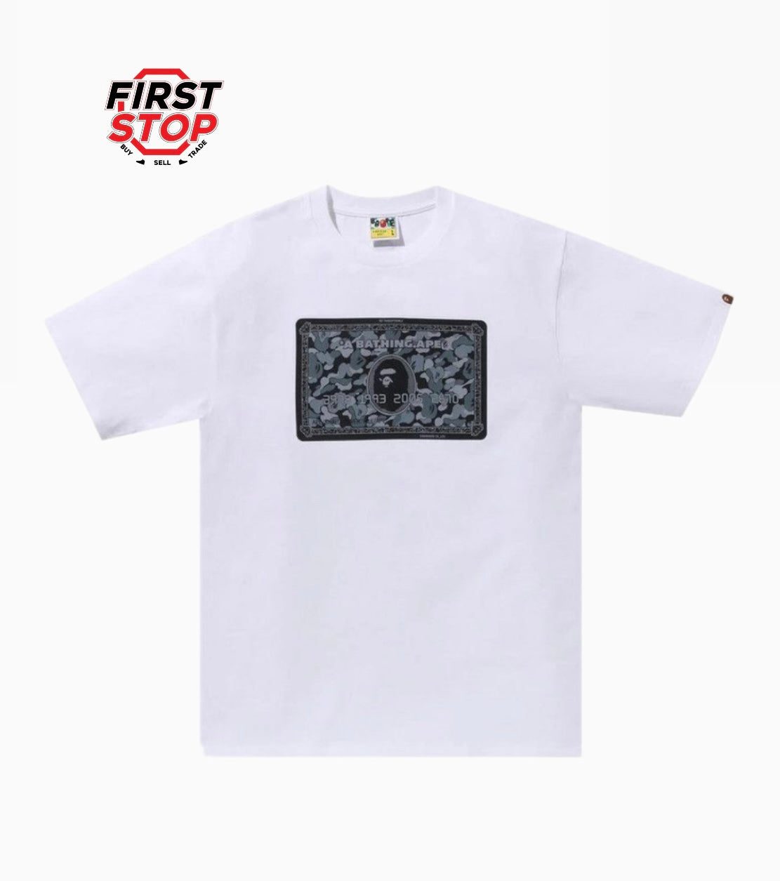 Bape Card Tee White Grey