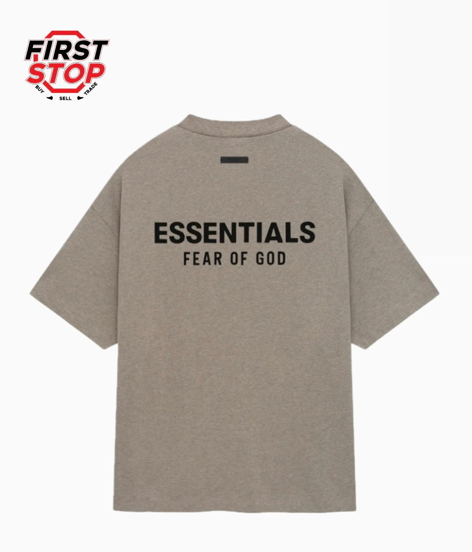 Essentials Fear Of God Heather Grey Crewneck T-shirt (Oversized fit)