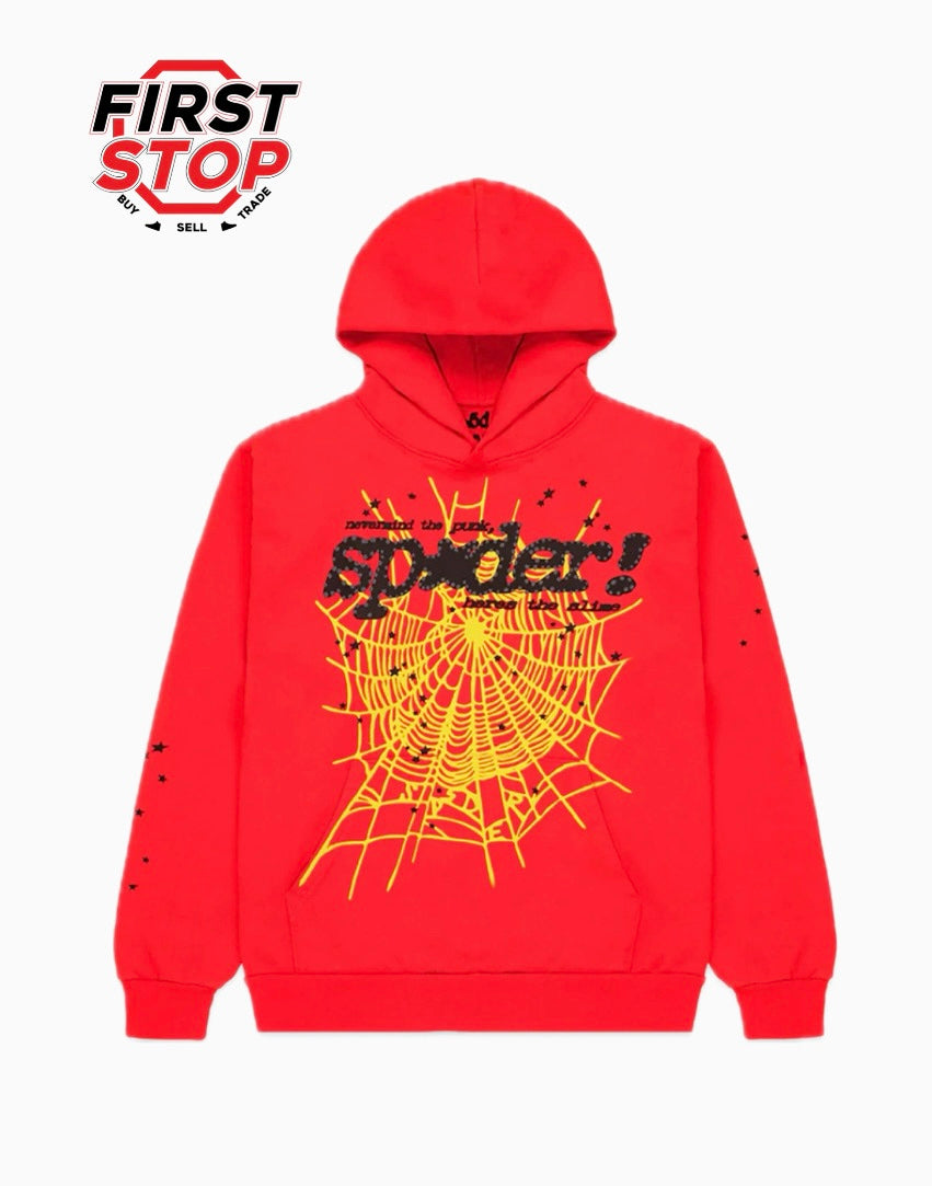 Sp5der P*nk v2 Hoodie Red