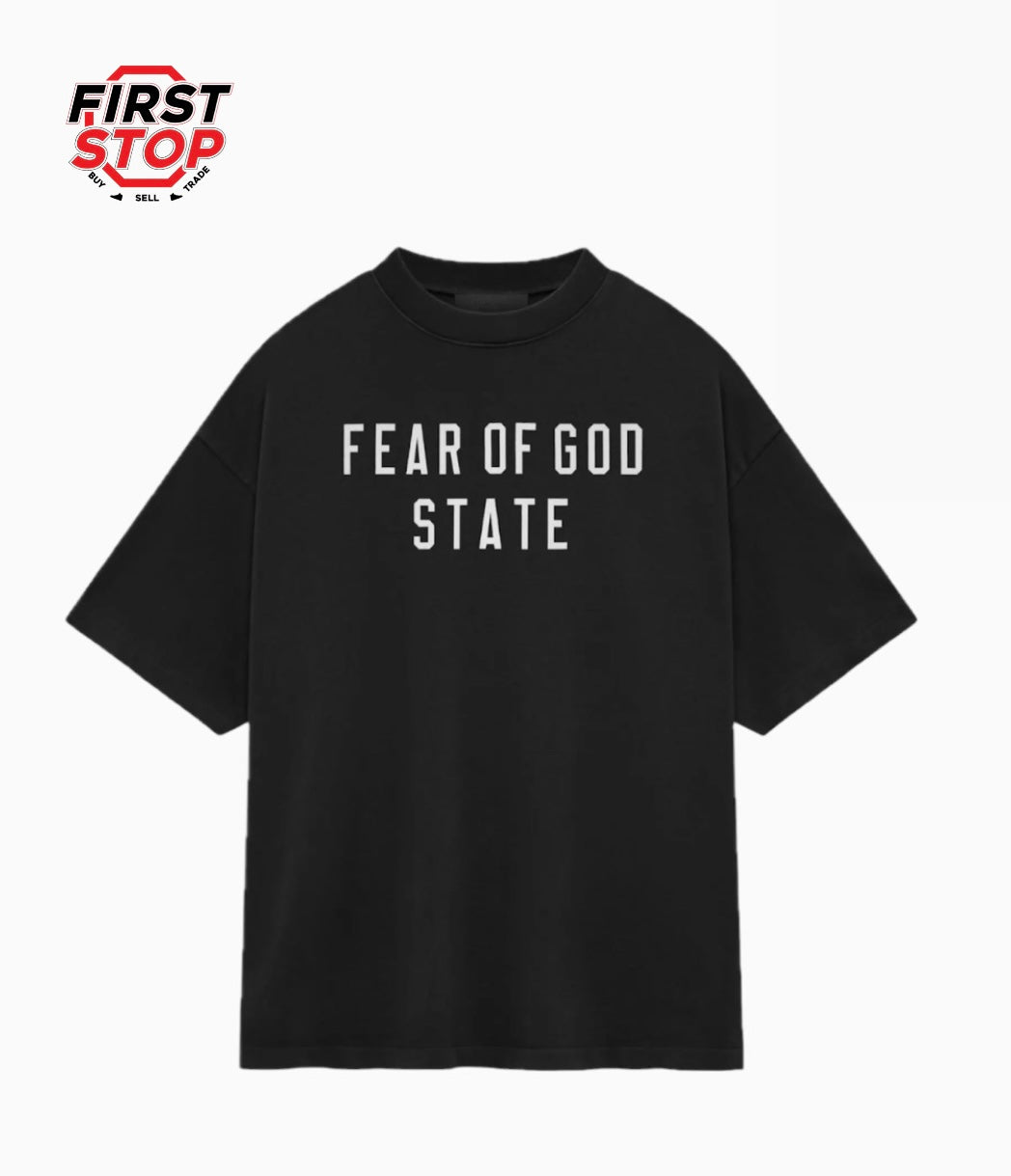 Essentials Fear Of God Heavy Crewneck T-shirt Black (Oversized fit)