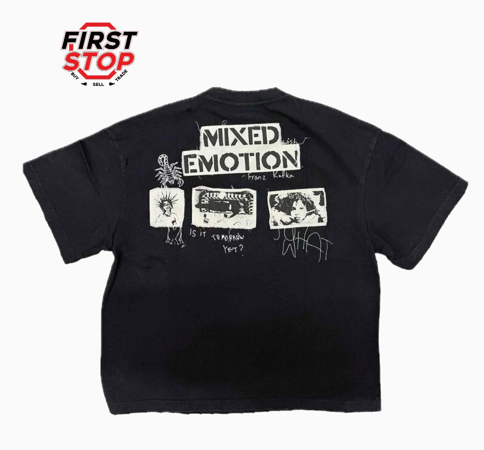 Mixed Emotions Stamped Tee Black
