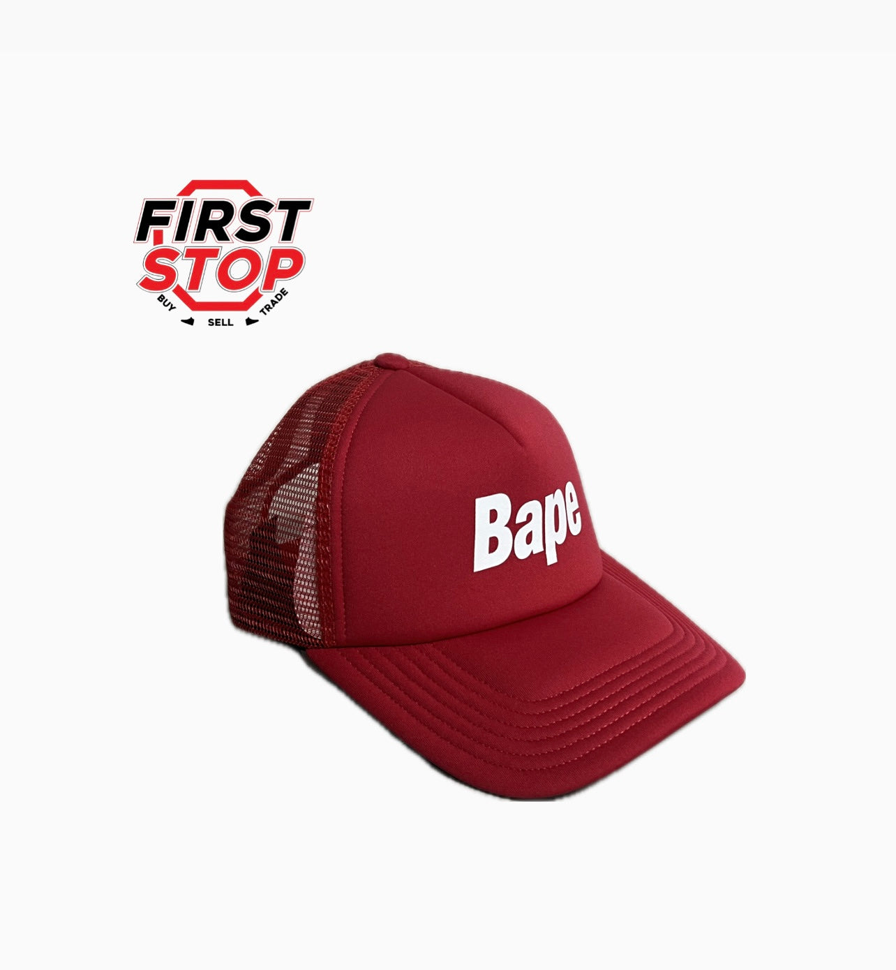 Bape Snapback Trucker Cap Red