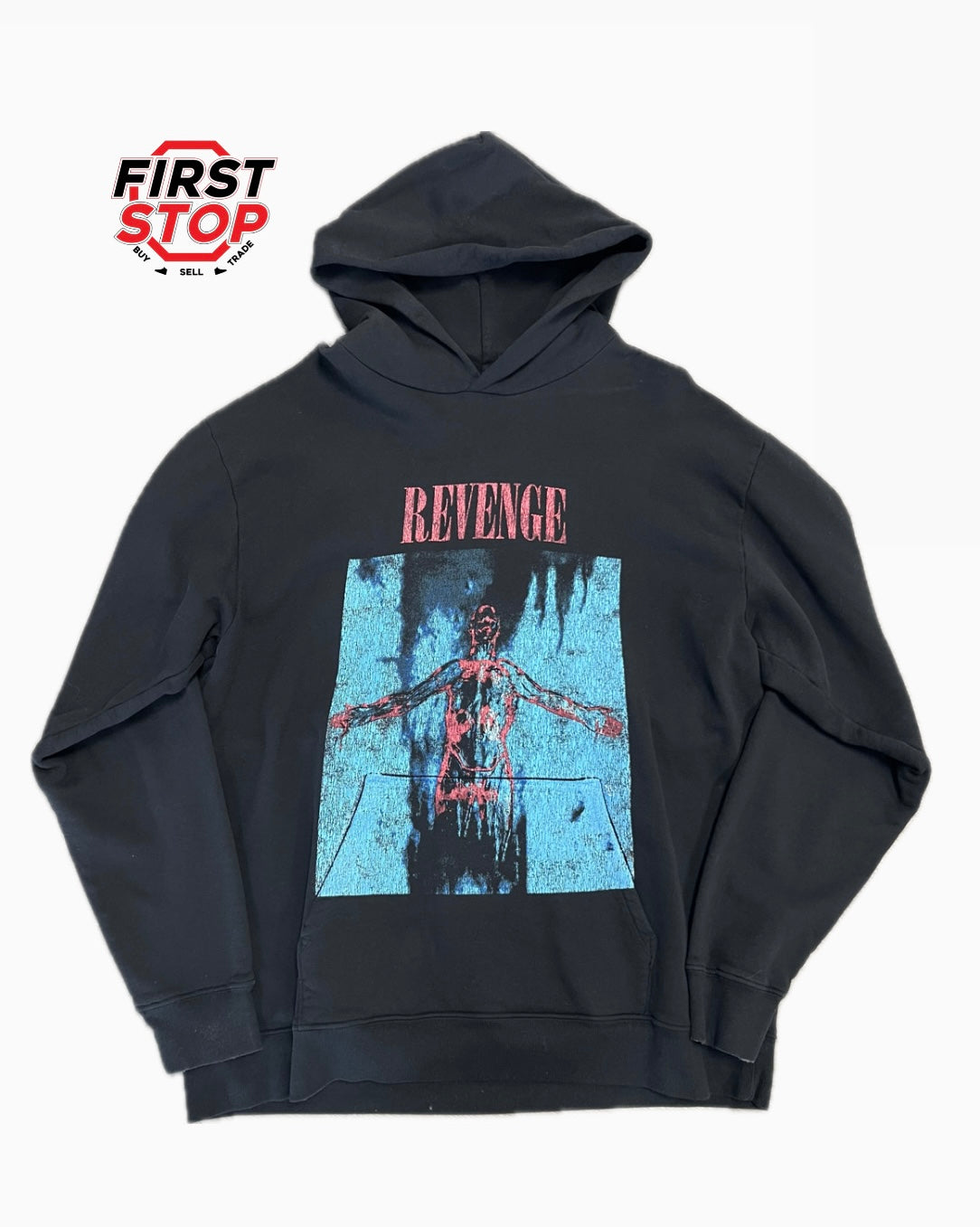 Revenge Hoodie Black Blue Red