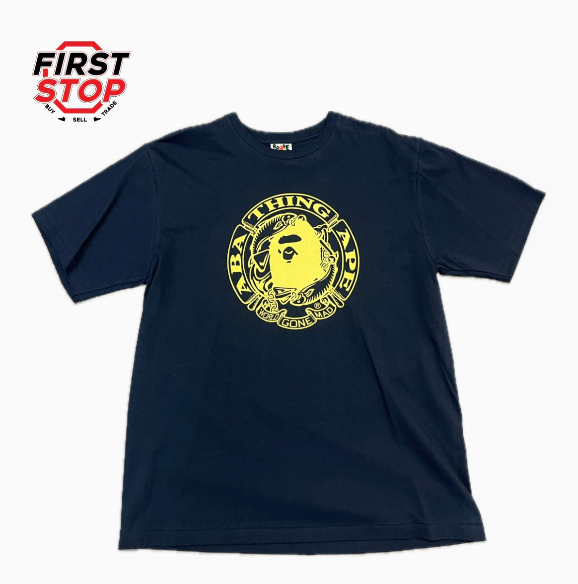 BAPE World Gone Mad T-Shirt Navy