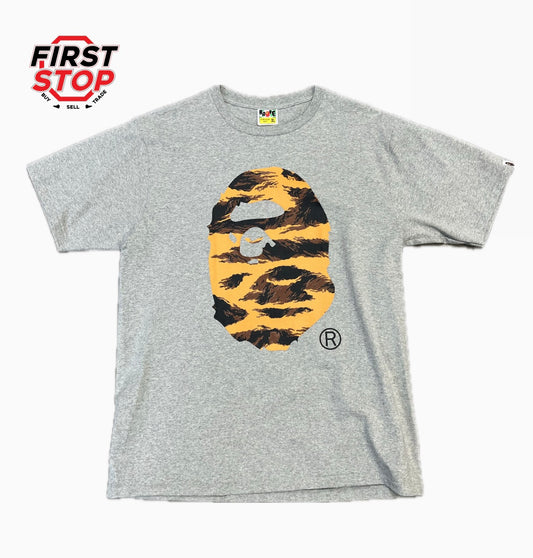 BAPE Tiger Camo Head T-Shirt Grey