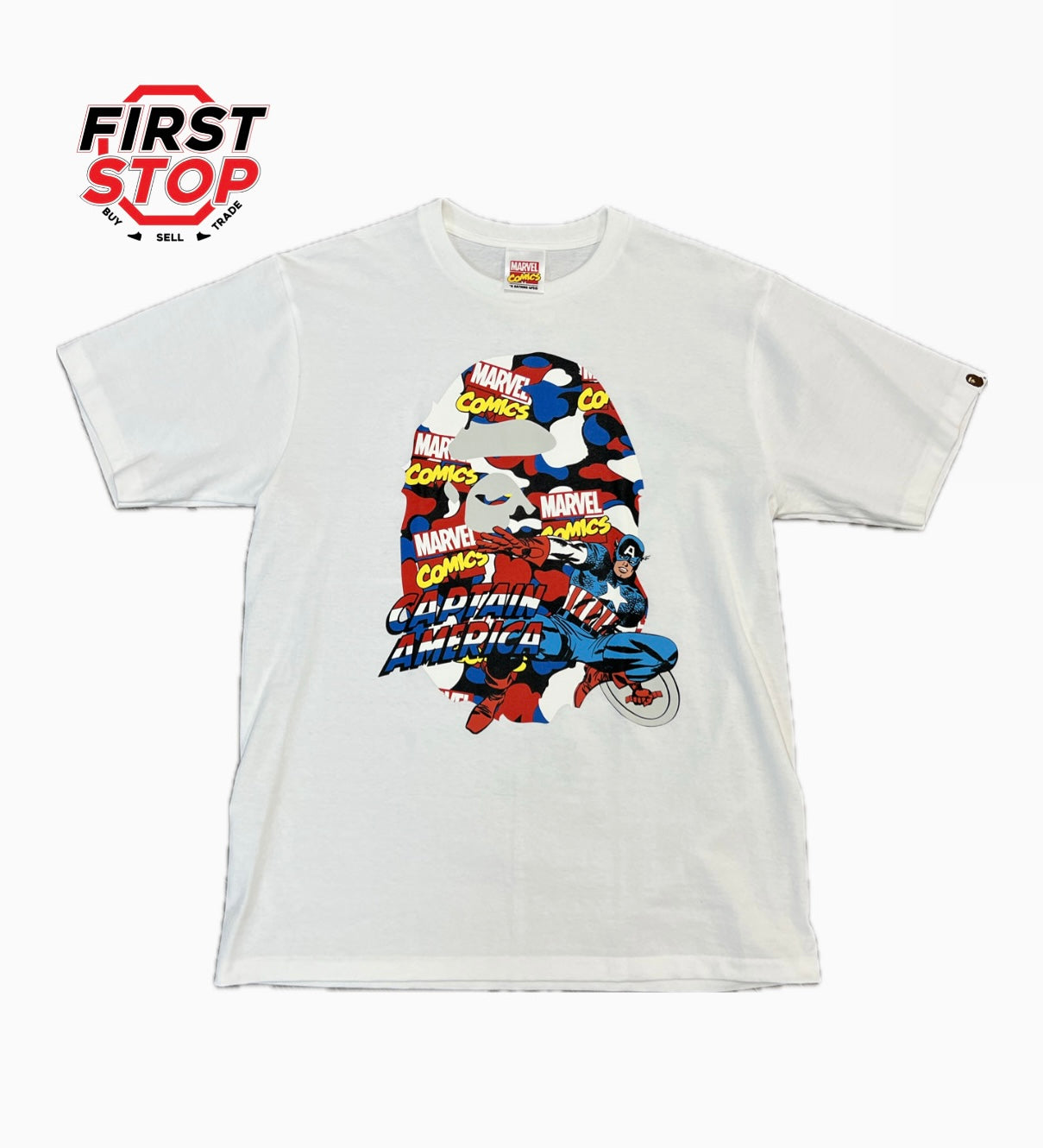 BAPE Marvel Comics Captain America T-Shirt White