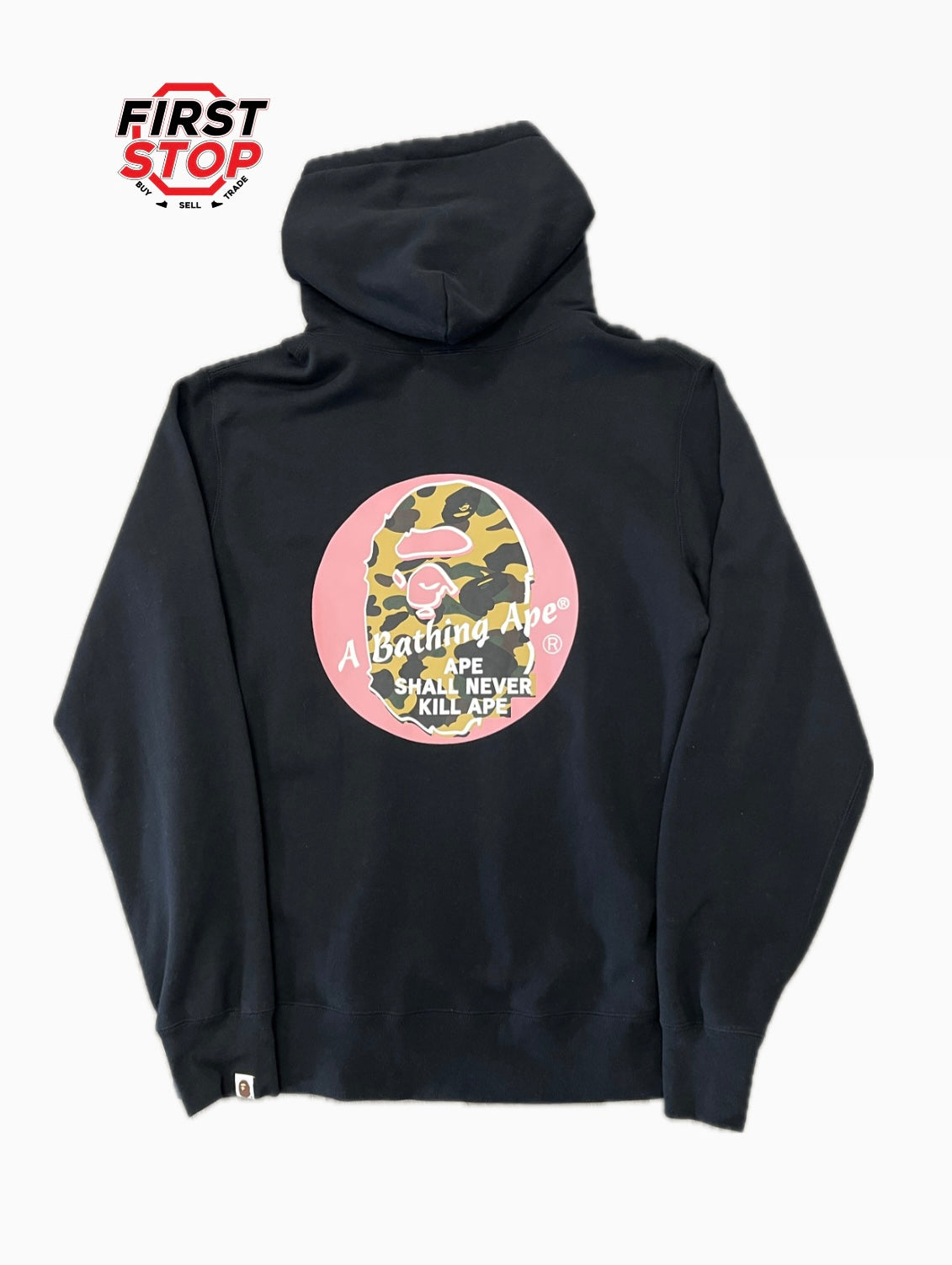 Bape Black Pink ABC Camo Head Hoodie