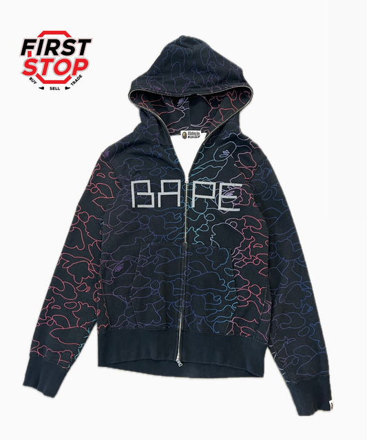 BAPE Full Zip Camo Hoodie Black