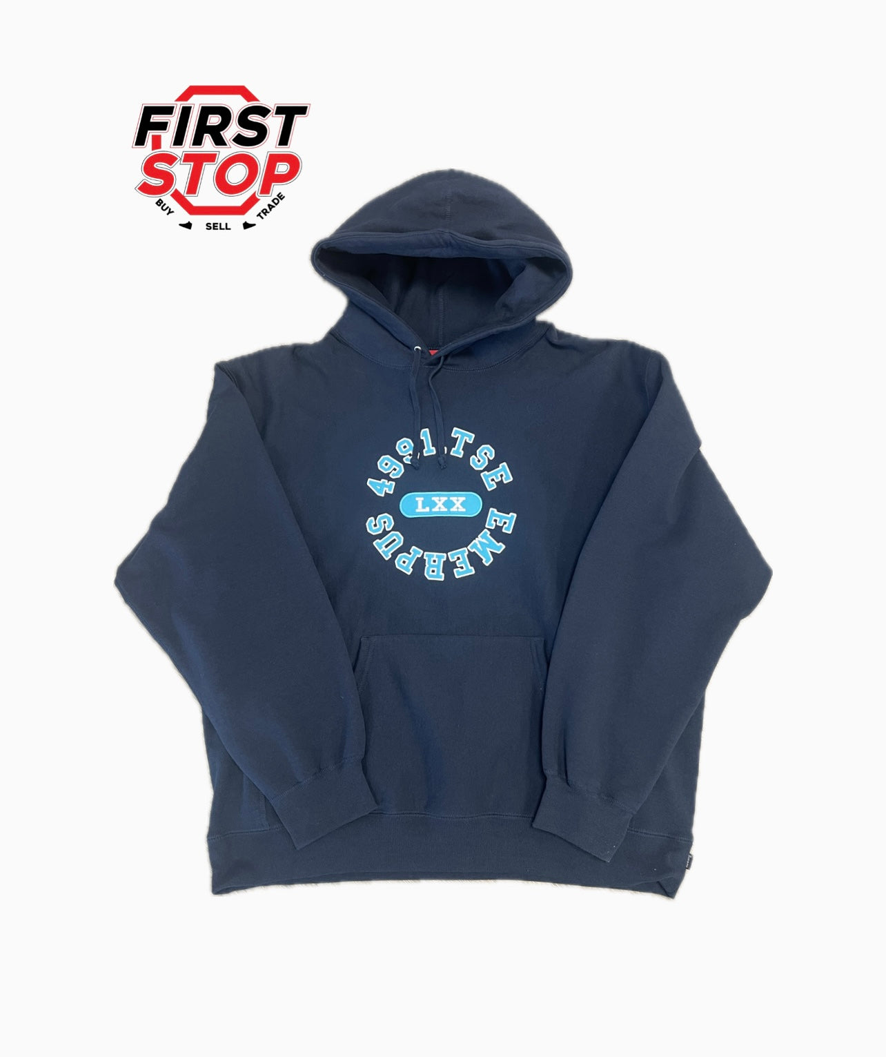 Supreme Reverse Hooded Sweatshirt Navy