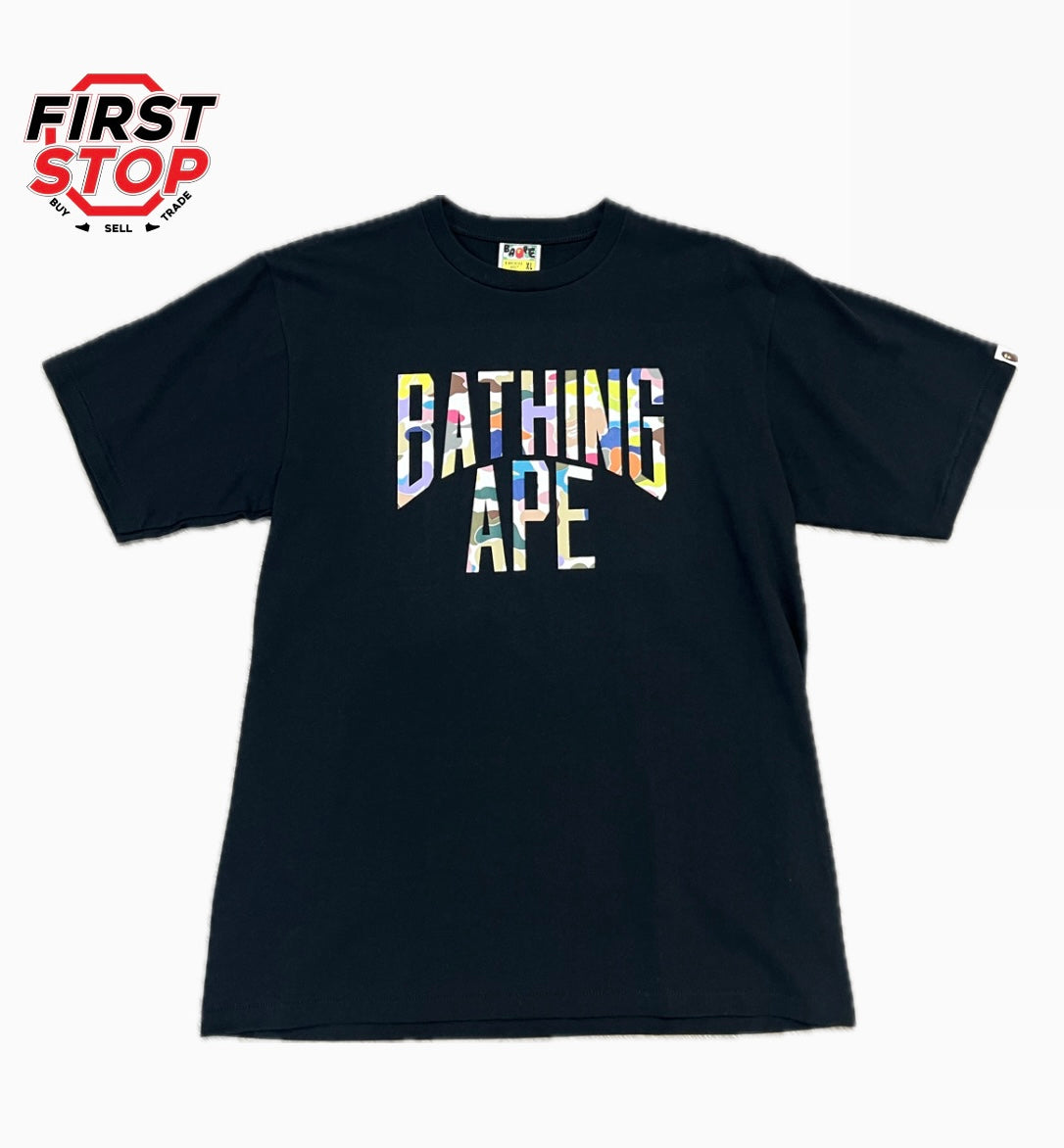 BAPE Multi Camo NYC Logo T-Shirt Black