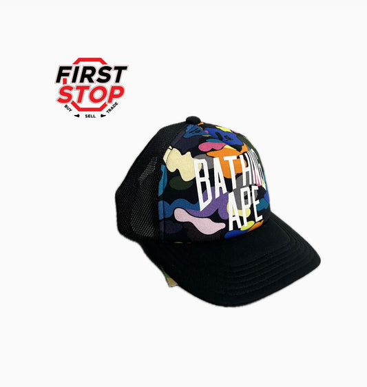 Bape Multi Camo NYC Logo Mesh Cap