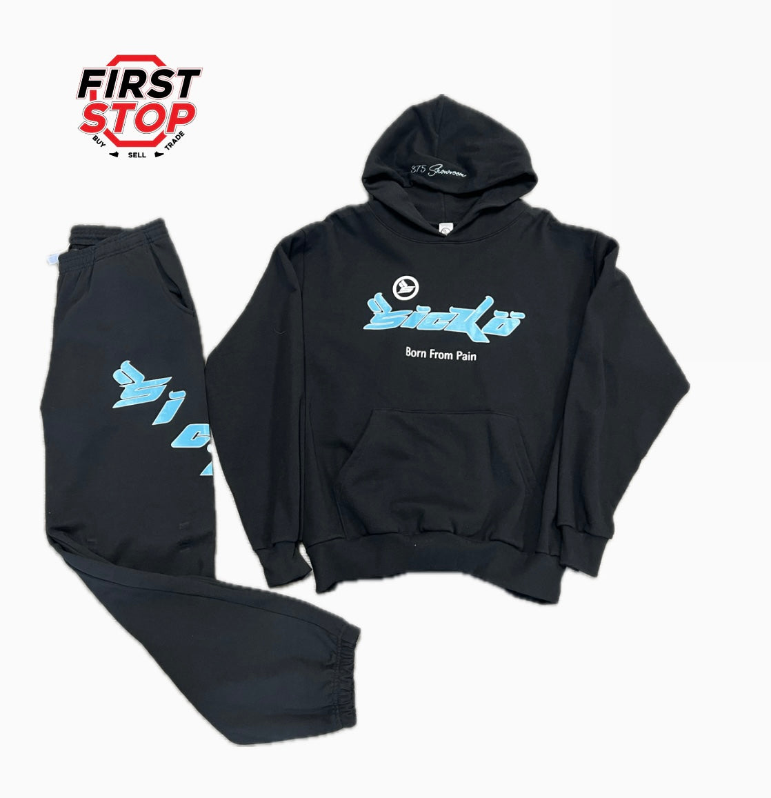 Sicko Pain Hoodie Sweatpants Set Black