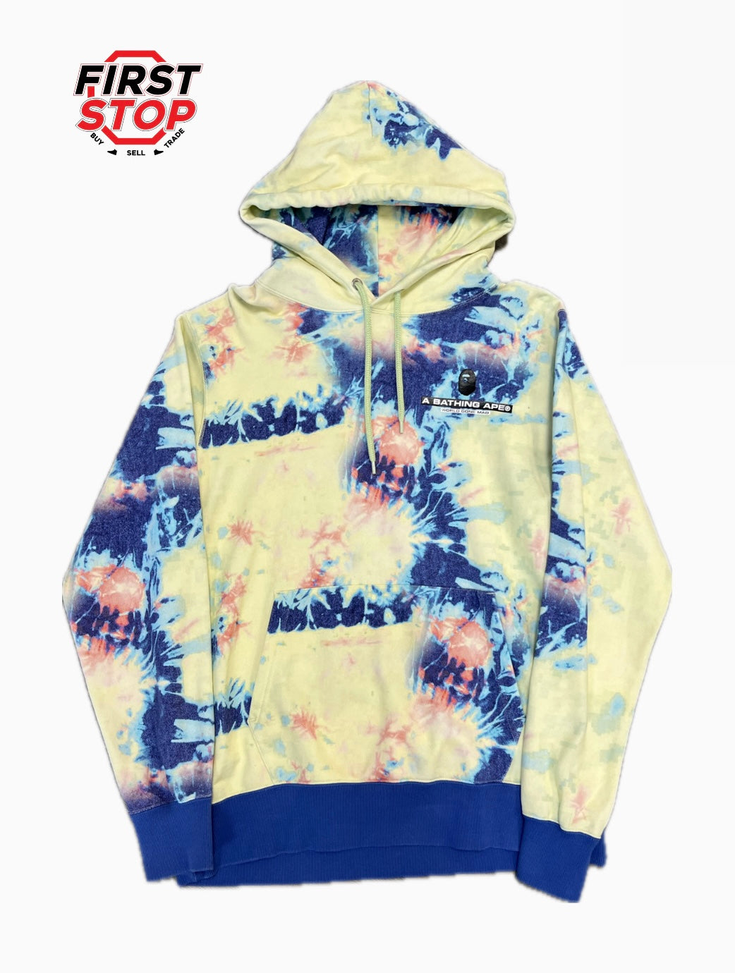 Bape World Gone Mad Tie Dye Pullover Hoodie