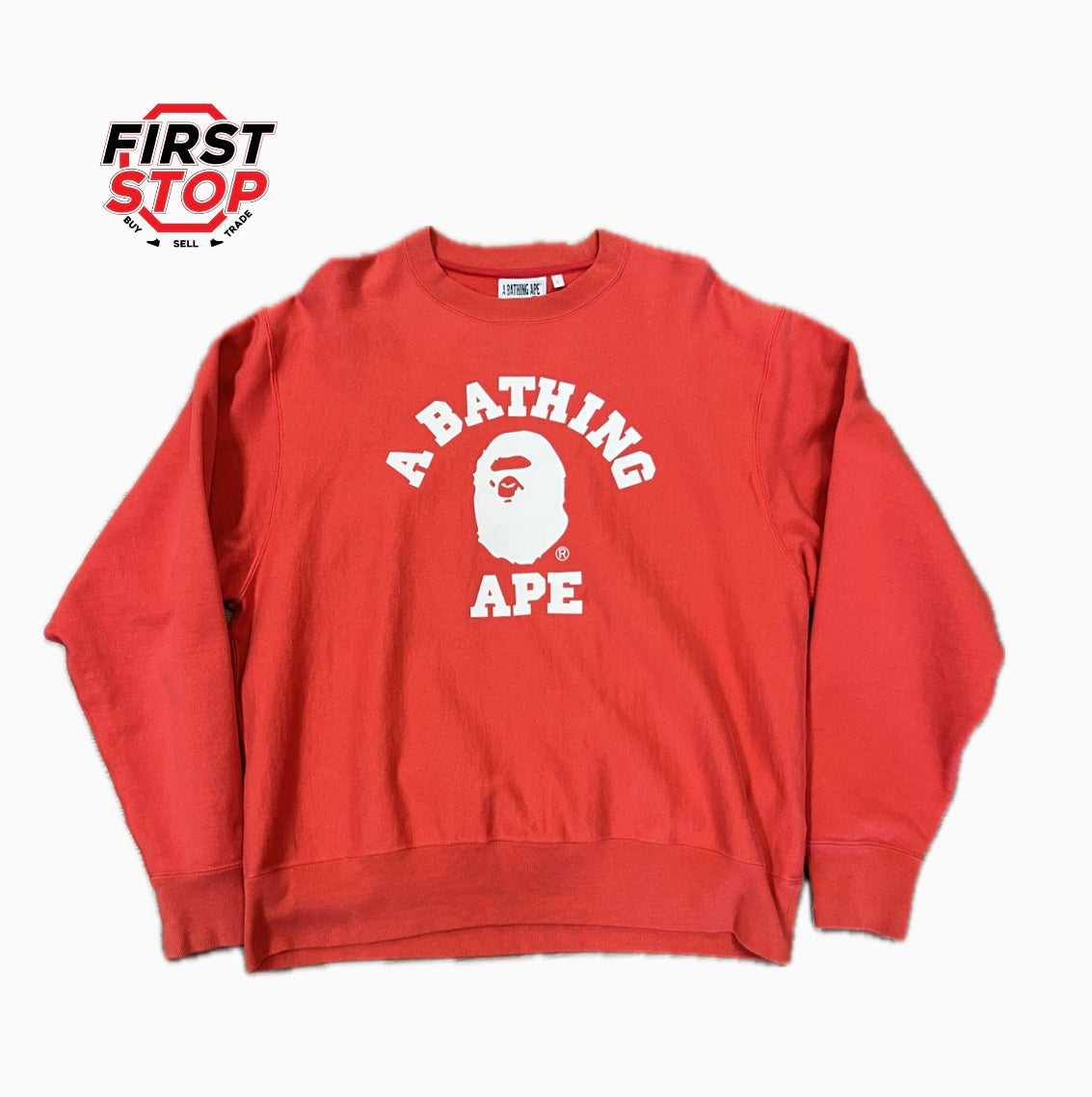 Bape Red Cewneck