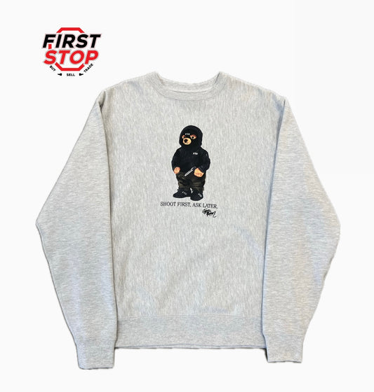 FTP Hooded Bear Crewneck Grey