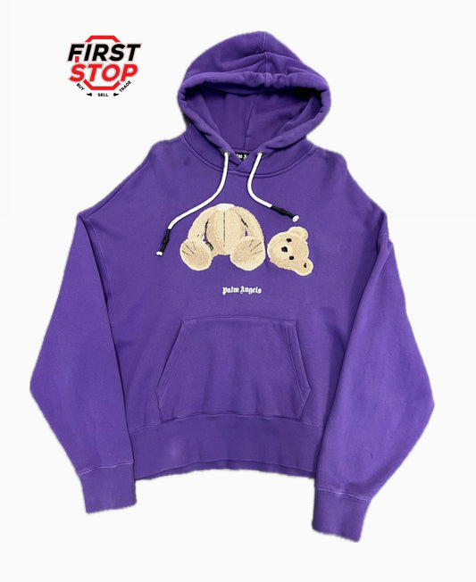 Palm Angels Bear Hoodie Purple