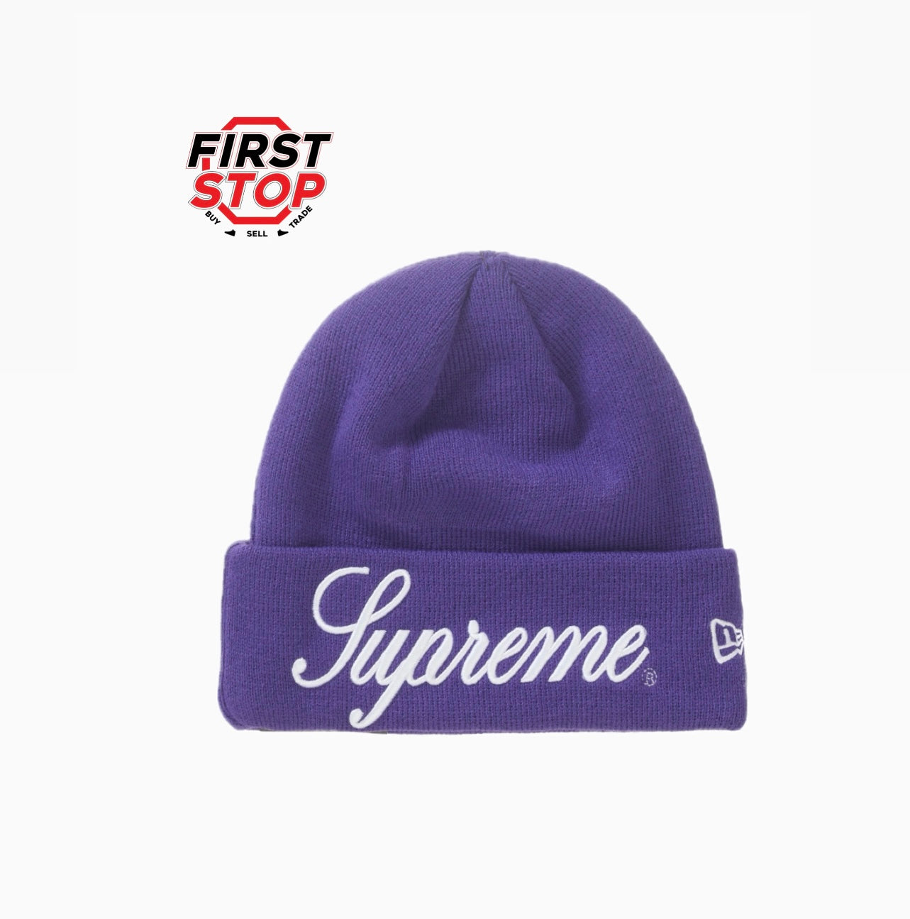 Supreme New Era Script Beanie Purple