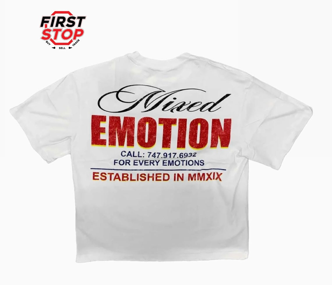 Mixed Emotions Lottery Tee White