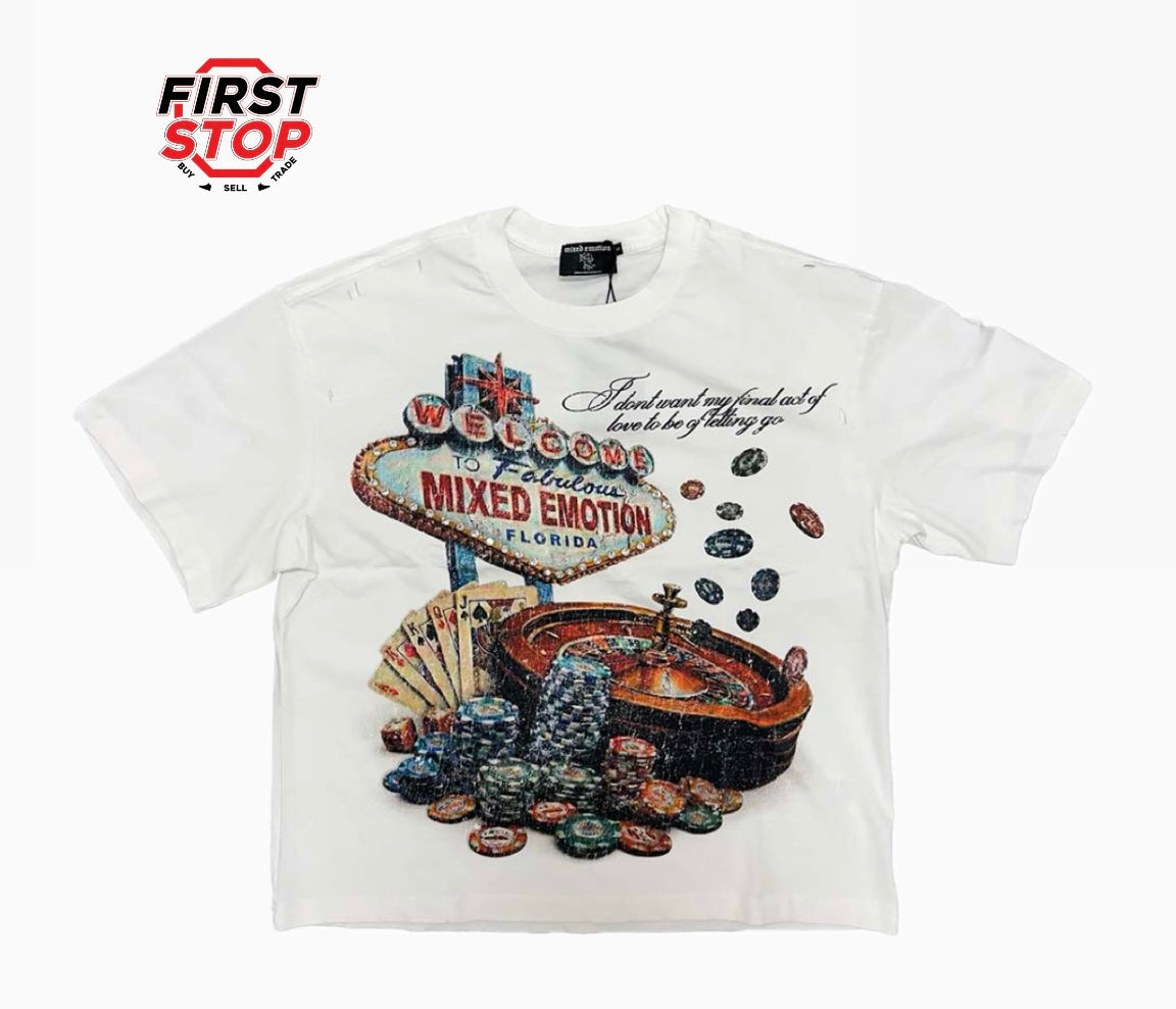 Mixed Emotions Lottery Tee White