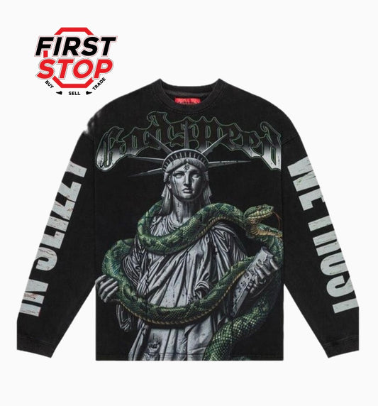 GODSPEED Top 5 Slizzy L/S Tee Black Wash