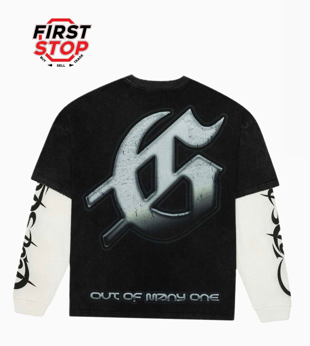 GODSPEED Sunken Liberty 2 Layered L/S Tee Washed Black