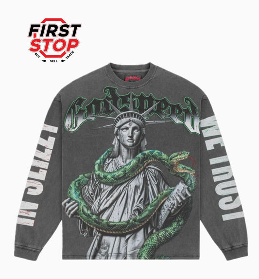 GODSPEED Top 5 Slizzy L/S Tee Grey Wash