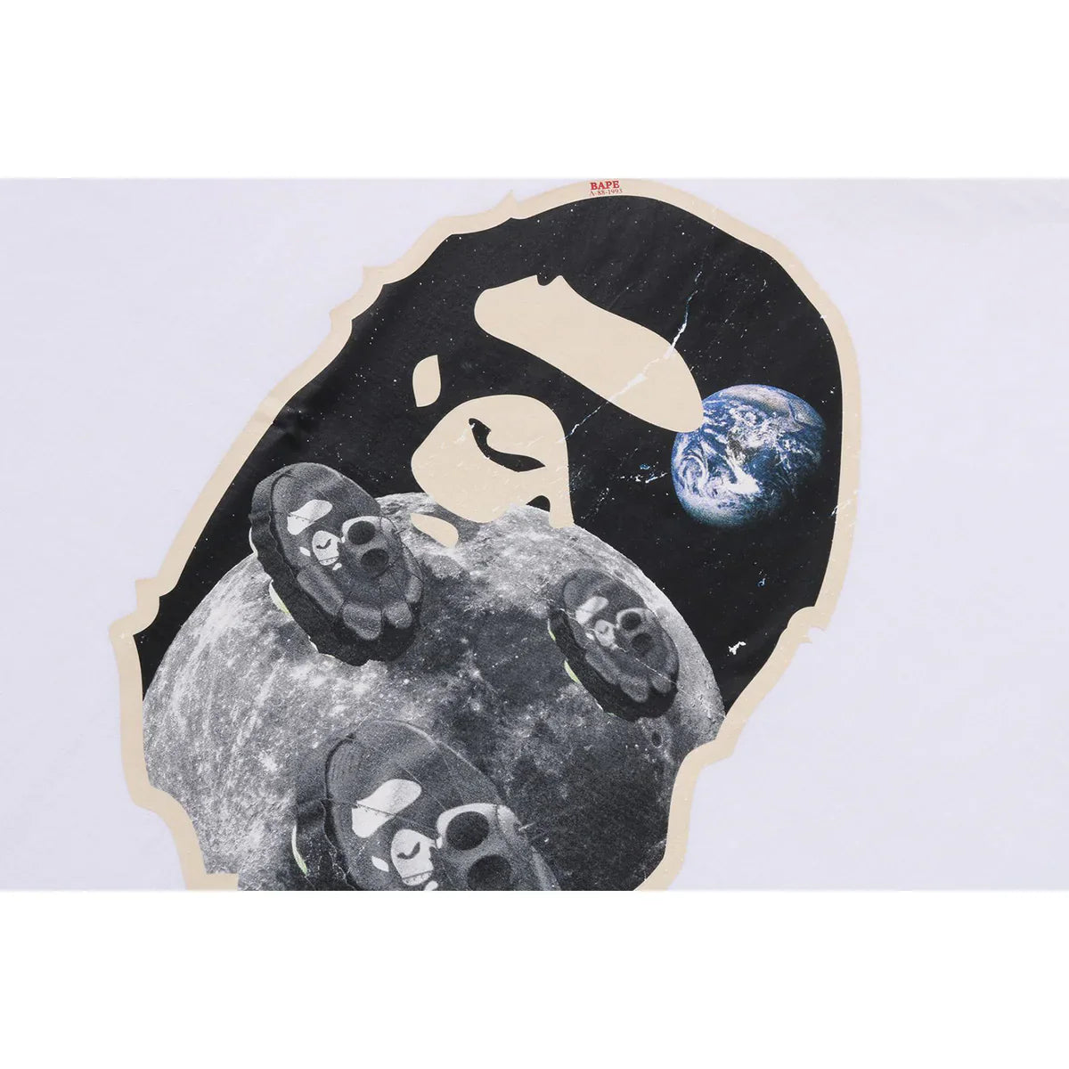 BAPE Moon Ape Head Old Photo Tee (White)