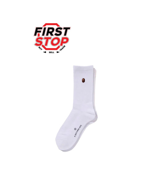 Bape One Point Socks White (Single Pair)