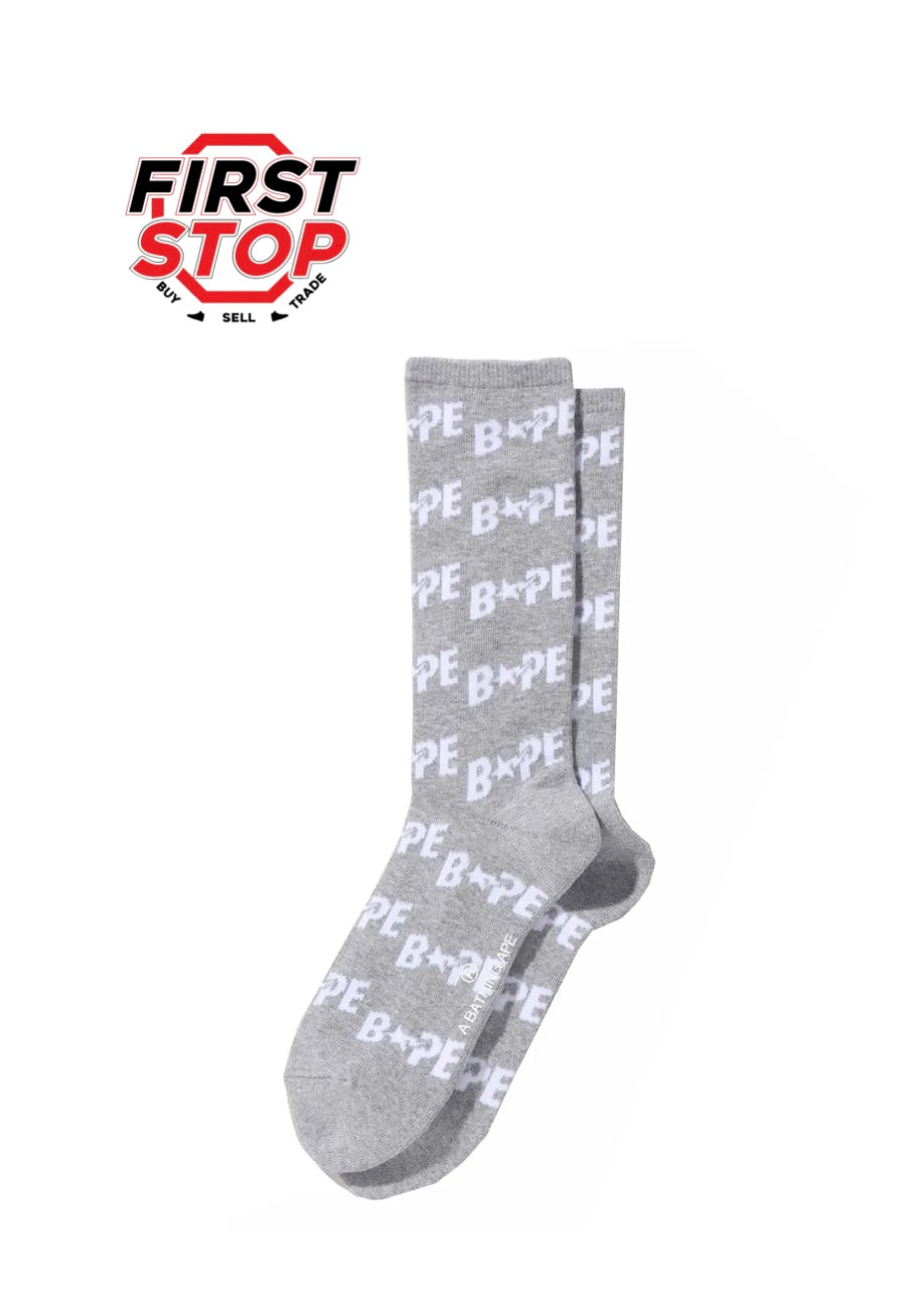 Bape Sta Socks Grey/White (Single pair)