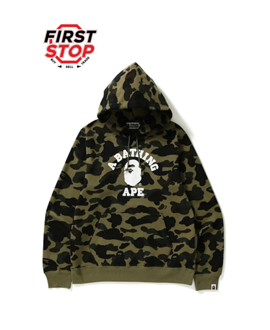 Bape 1st Camo College Logo ATS Pullover Hoodie