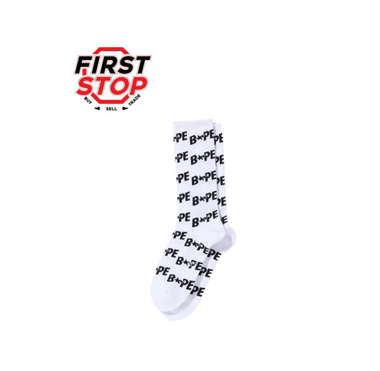 Bape Sta Socks White/Black (Single pair)